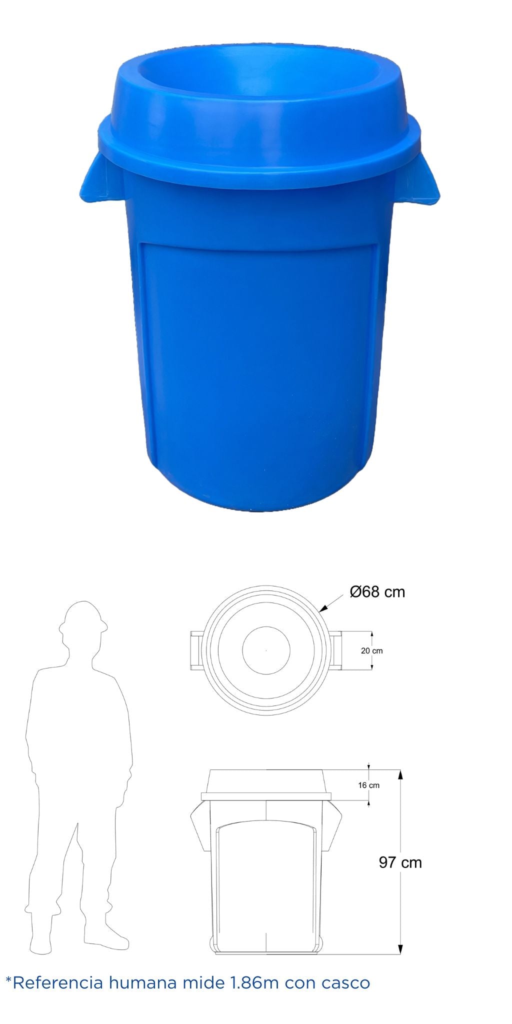 Contenedor con embudo Capacidad 55 galones
