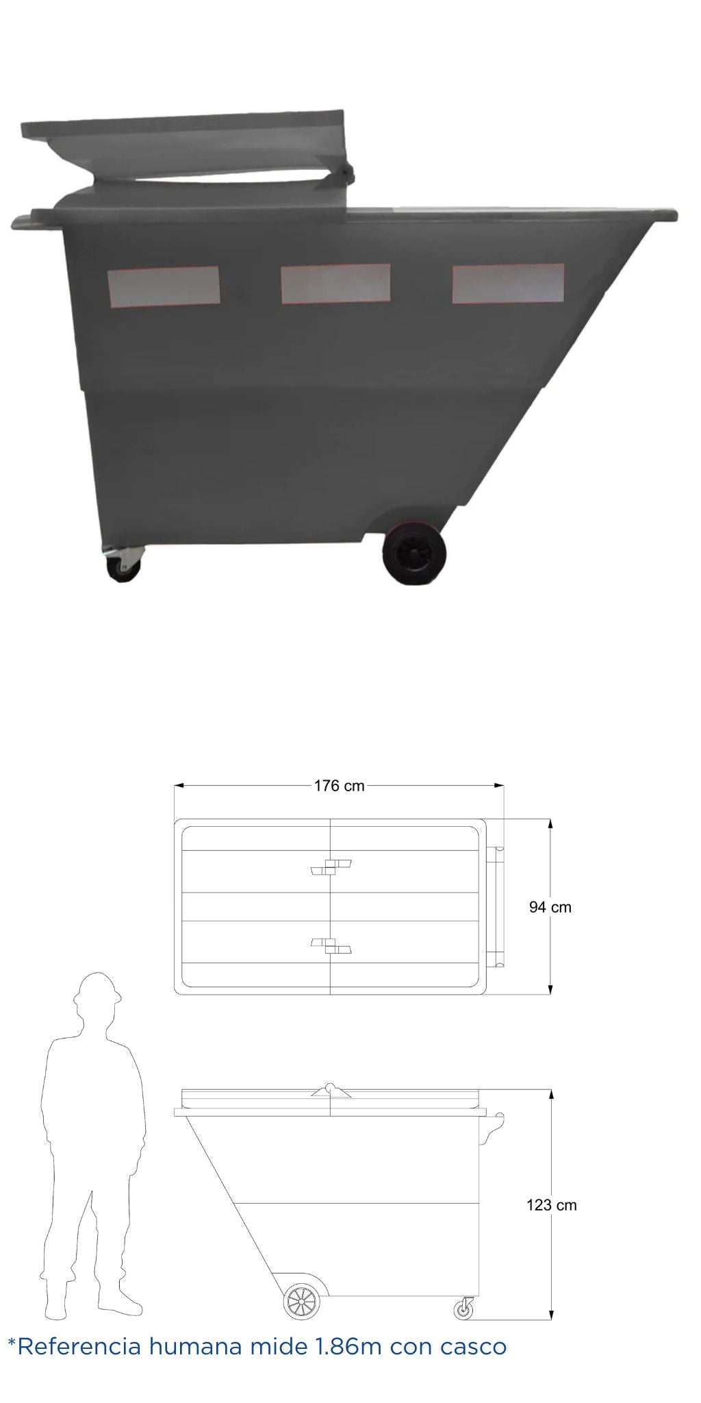 Contenedor Inclinable 1,090 Litros