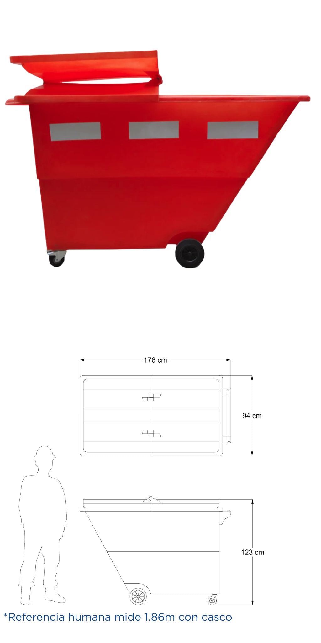 Contenedor Inclinable 1,090 Litros
