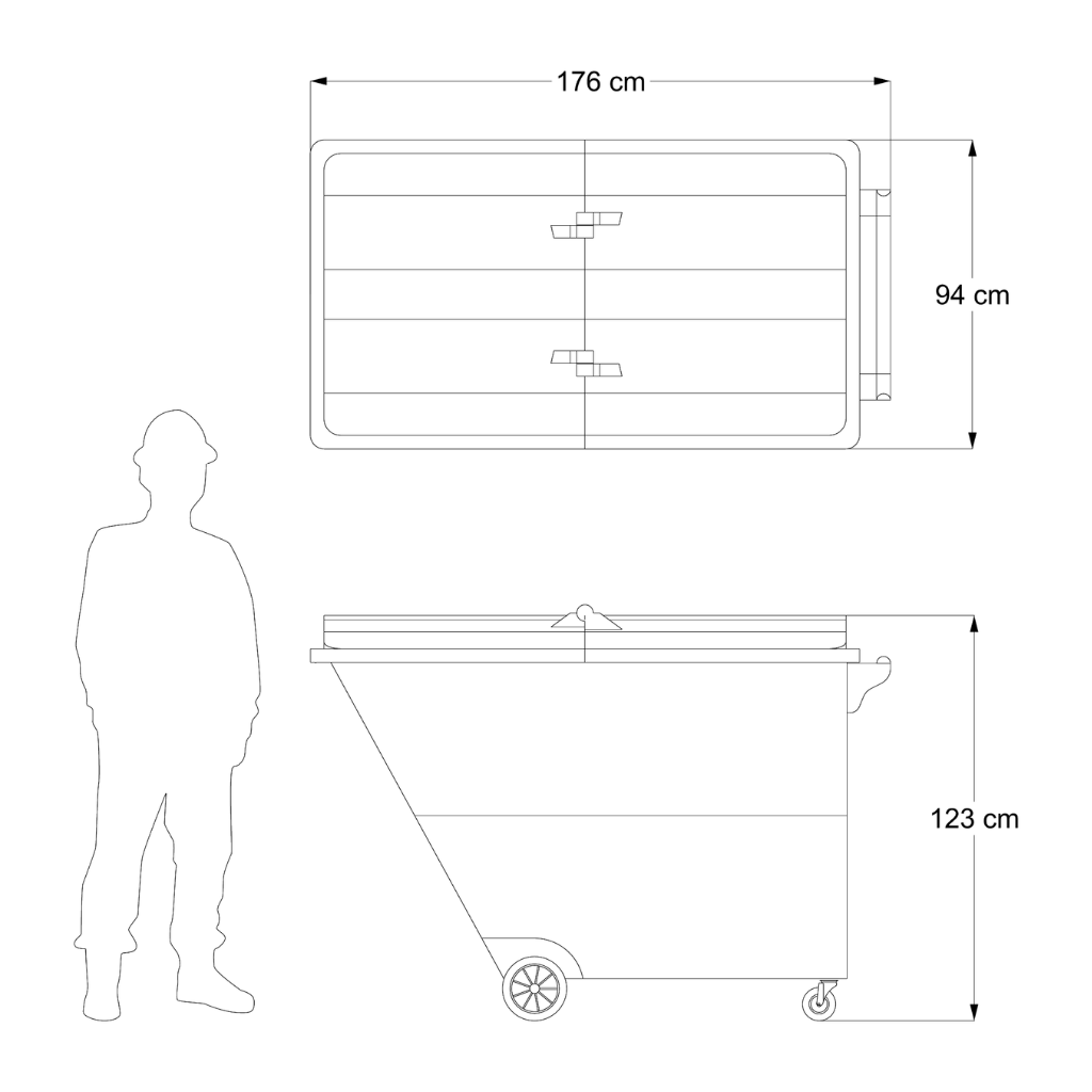 Contenedor Inclinable 1,090 Litros