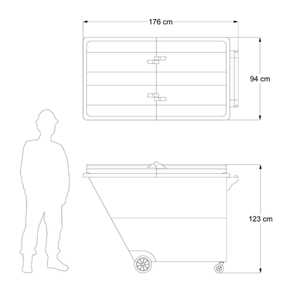 Contenedor Inclinable 1,090 Litros
