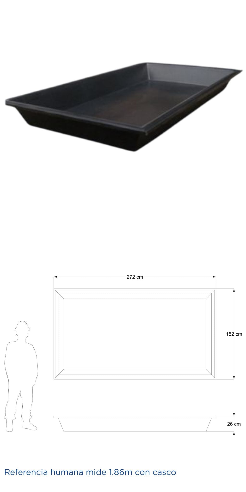 Mezclera rectangular de 614 litros