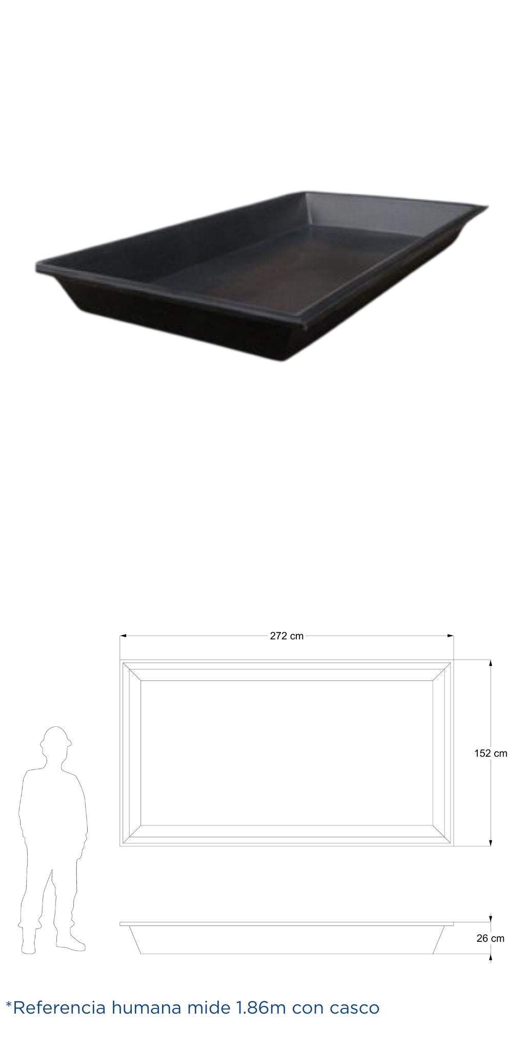 Mezclera rectangular de 614 litros