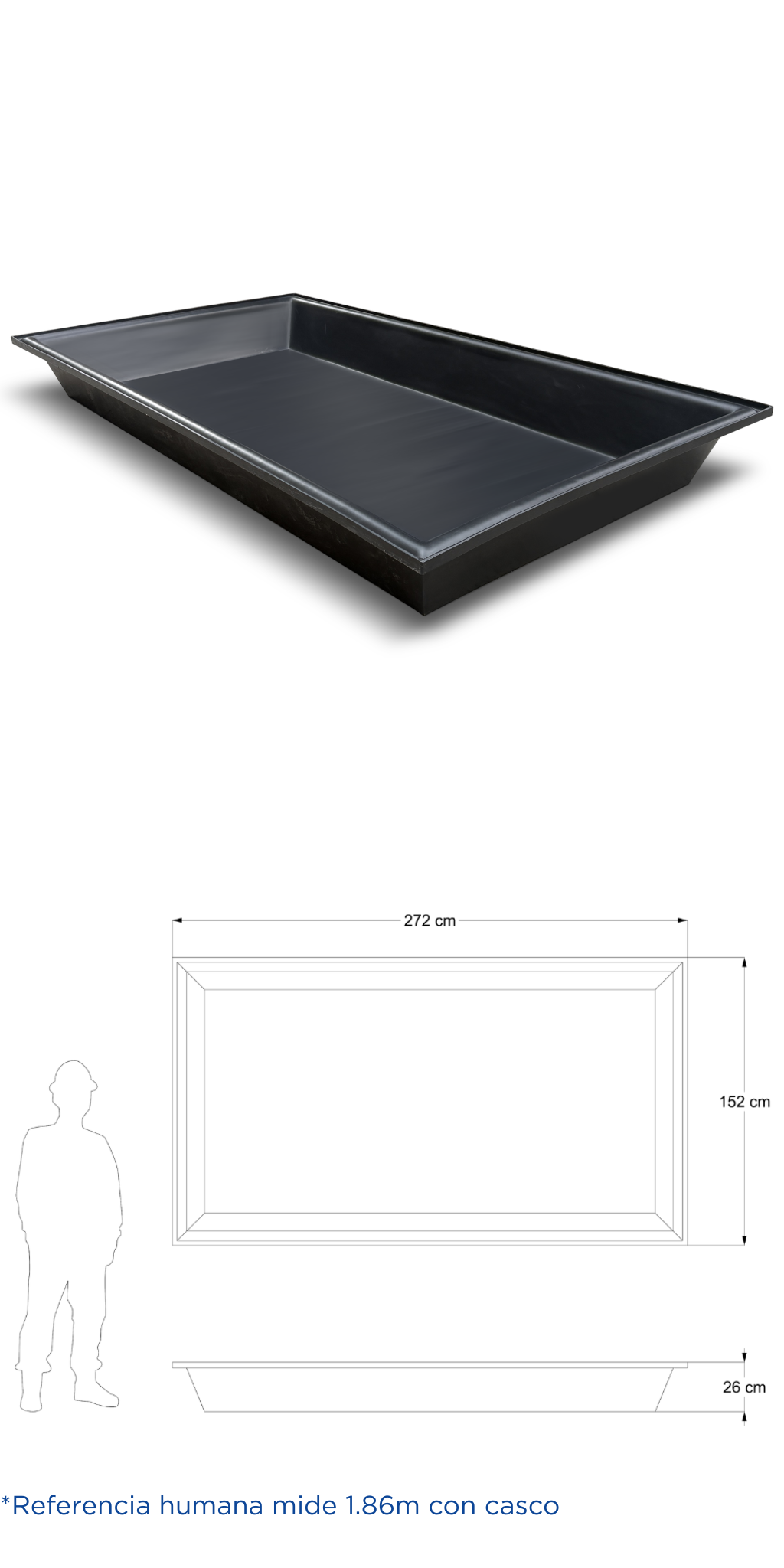 Mezclera rectangular de 614 litros