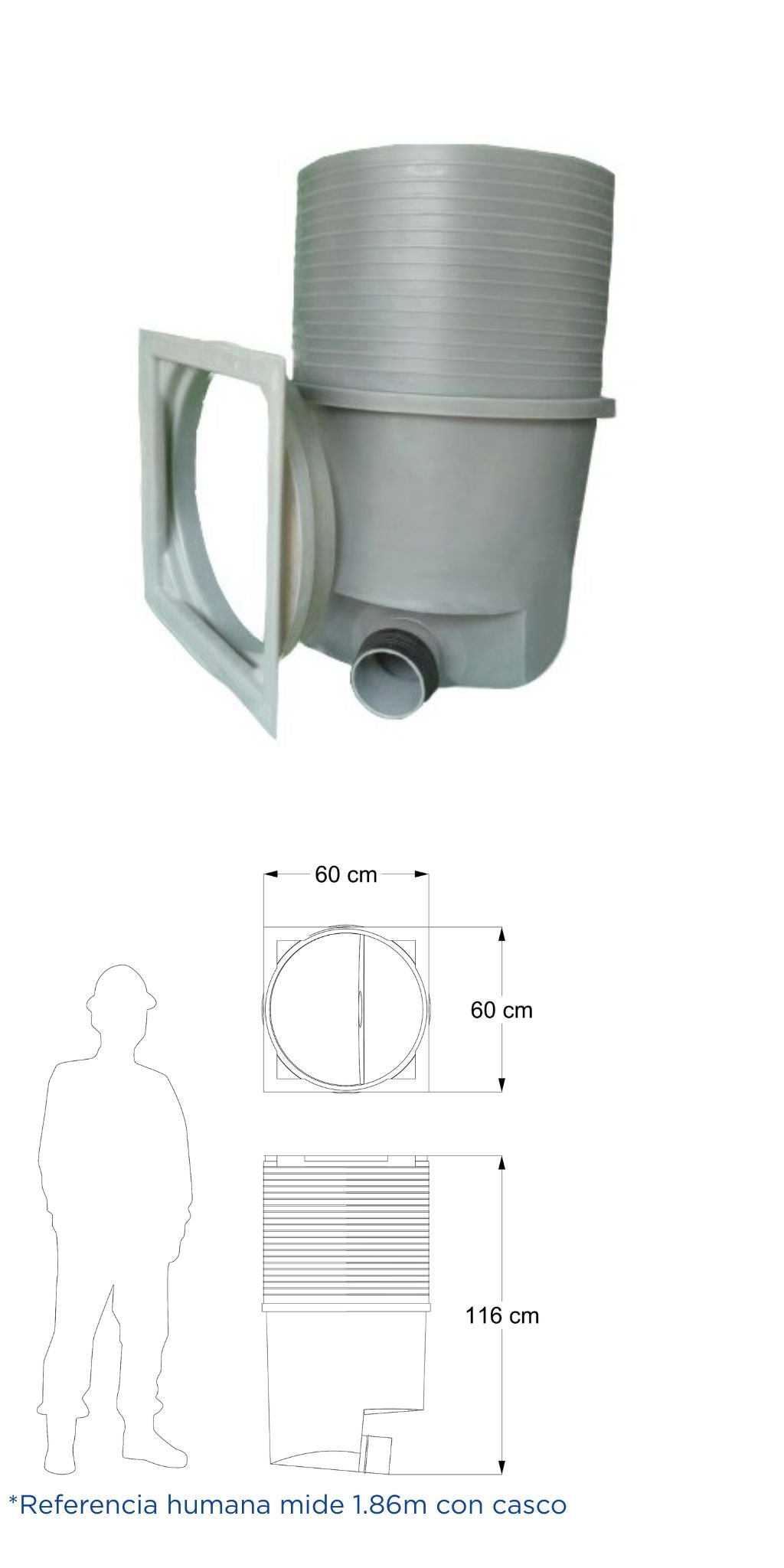 Registro Sanitario Arrastre Ajustable de 120 a 80 cm