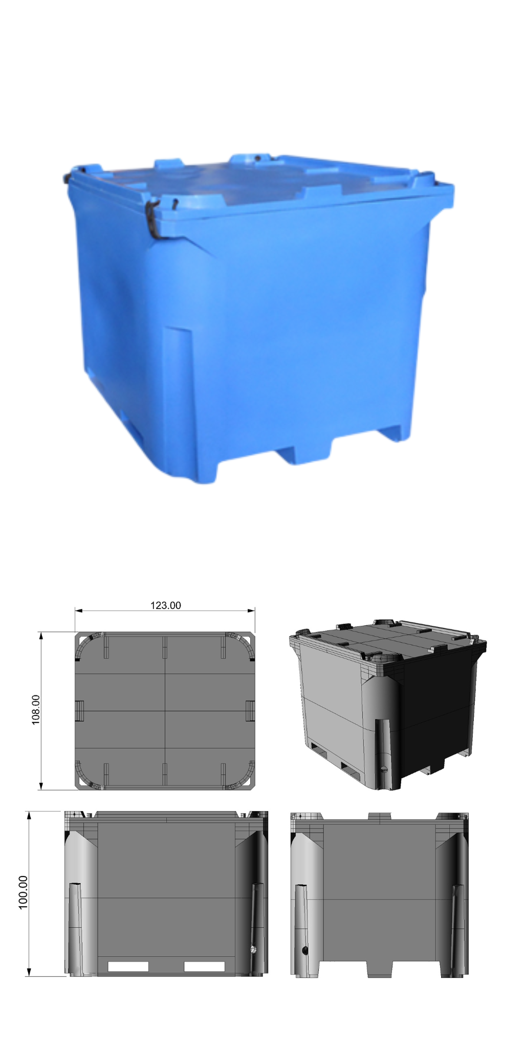 Contenedor térmico 870 litros