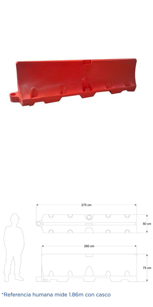 Barrera Larga Rellenable - Sin reflejante