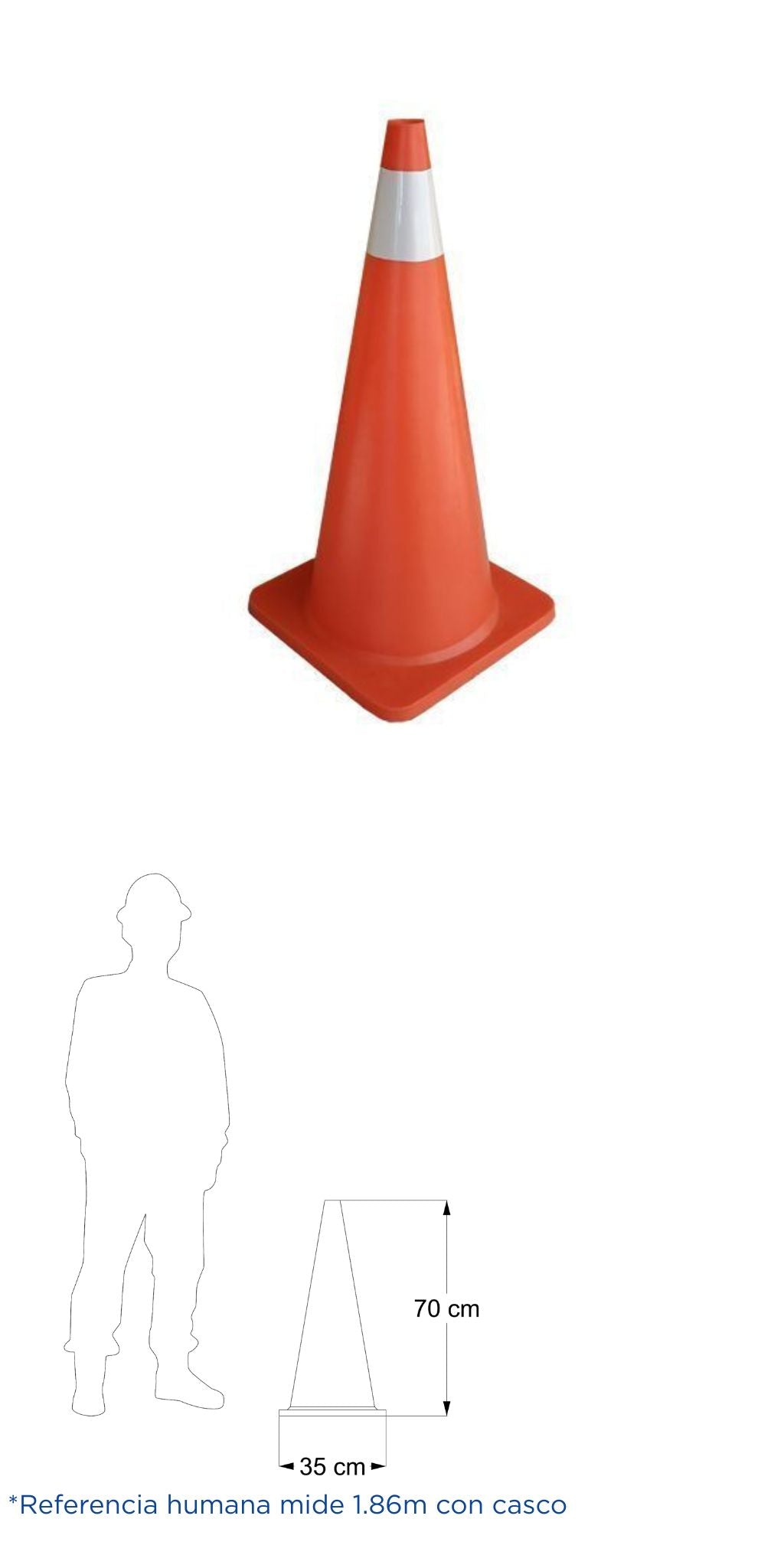 Cono semirrígido 70 cm con reflejante