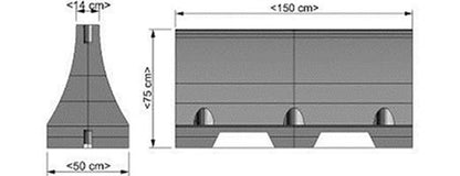 Barrera Vial Tradicional No rellenable - Con reflejante en línea