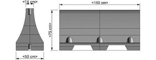 Barrera Vial Tradicional Rellenable - Sin reflejante